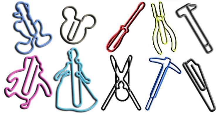 shaped paper clips, decorative paper clips
