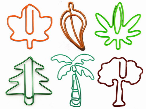 tree leaf shaped paper clips, cute decorative paper clips